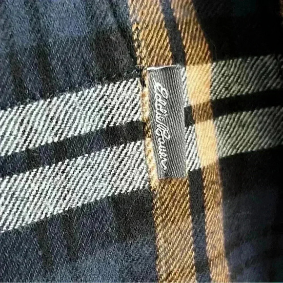 Eddie Bauer Bristol Flannel Shirt Mens Multi Color Plaid Dress Button Up XL - Picture 5 of 9